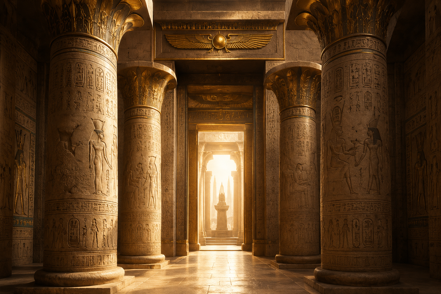 Ancient Egyptian temple columns